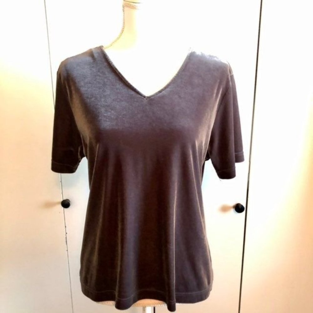 Kathie Lee Collection Blouse Womens L Used Grey Beautiful Sheen
